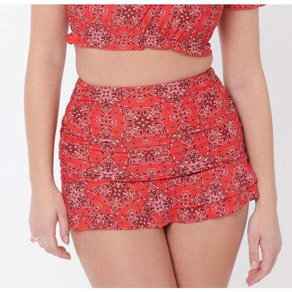 Unique Vintage Red Bandana Print Alice Swim Skirt 1X NWOT - Picture 4 of 6